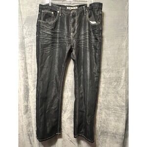 Emcee Premium Designer Denim Jeans Black Wash Embellished Pockets Mens W40 L32